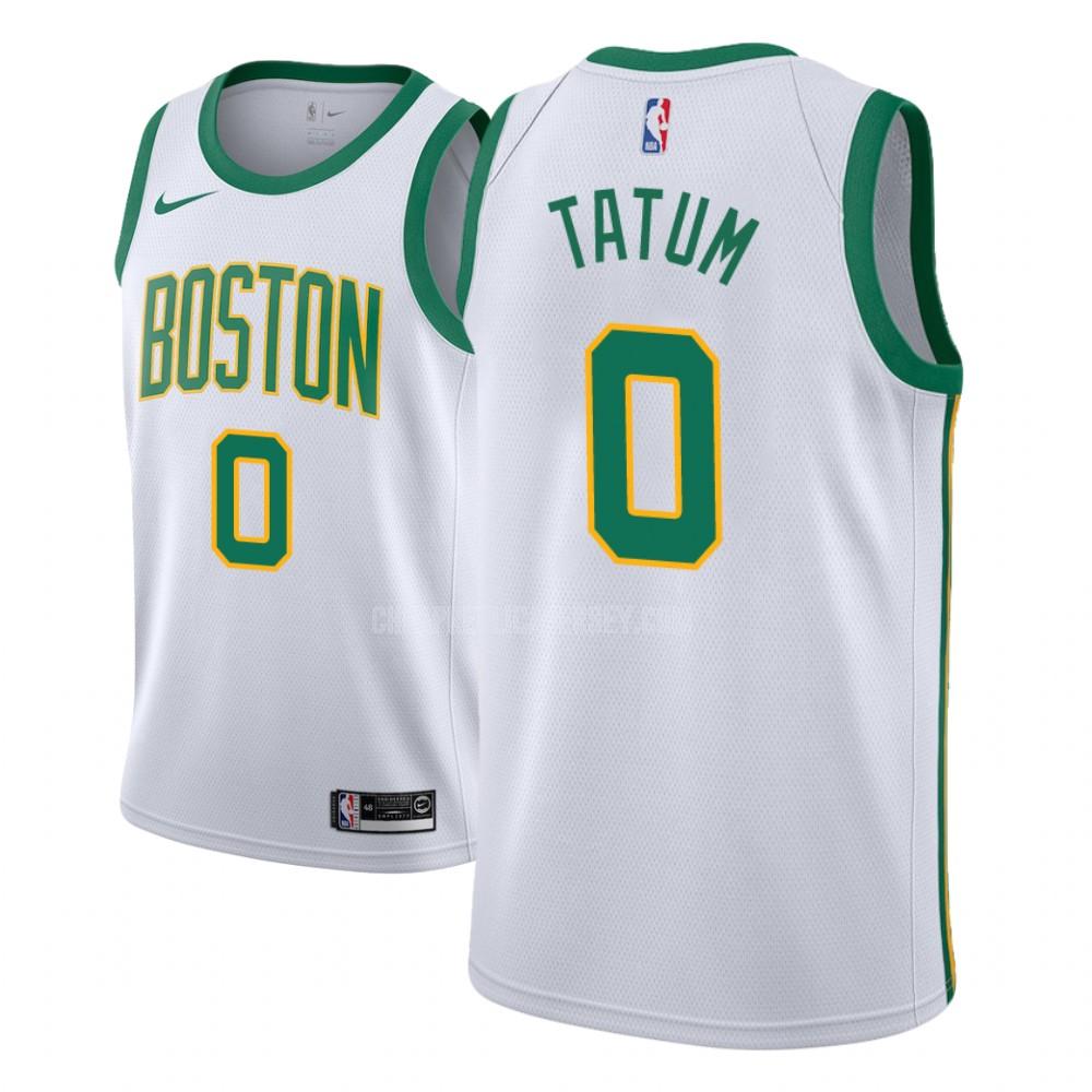 Discount cheap men's boston celtics jayson tatum 0 white city edition ...